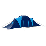 Tenda da Campeggio in Tessuto 9 Persone-Tenda per Famiglie Blu Scuro e Blu