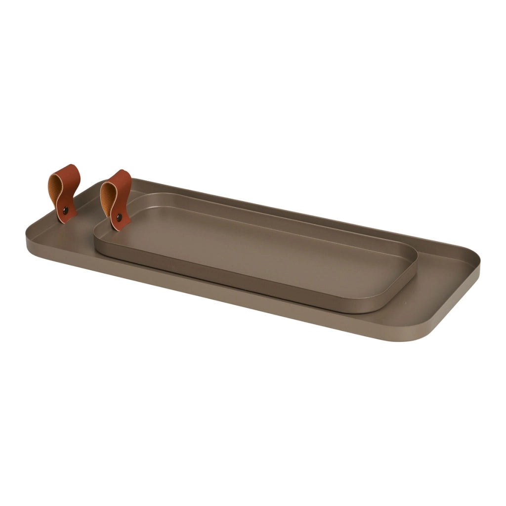 Vassoio HN28, Marrone, Metallo, 16x39x1 cm