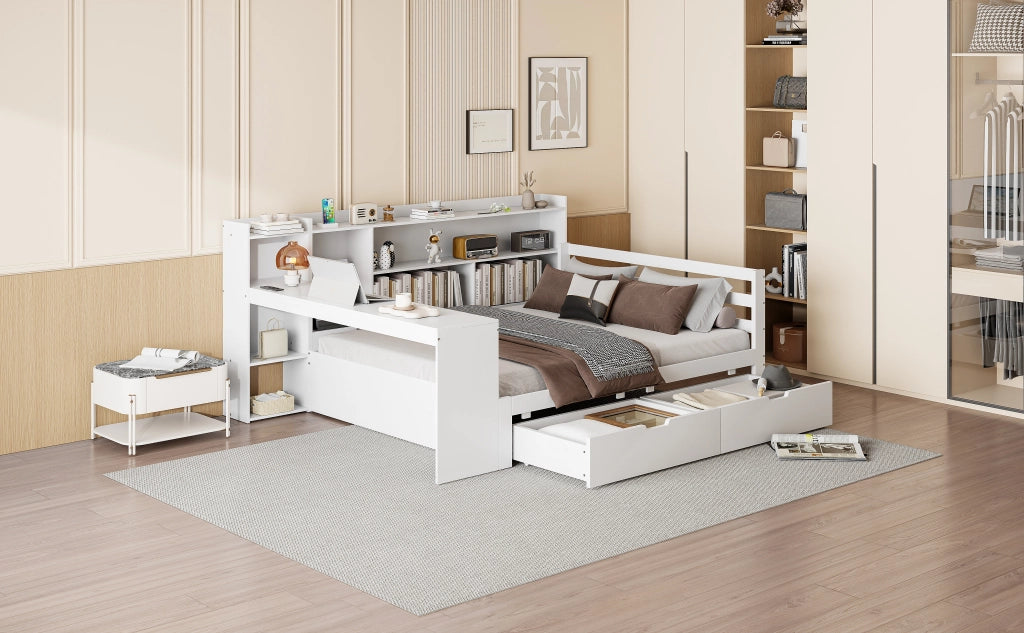 Divano letto funzionale in legno massello 140x200 cm