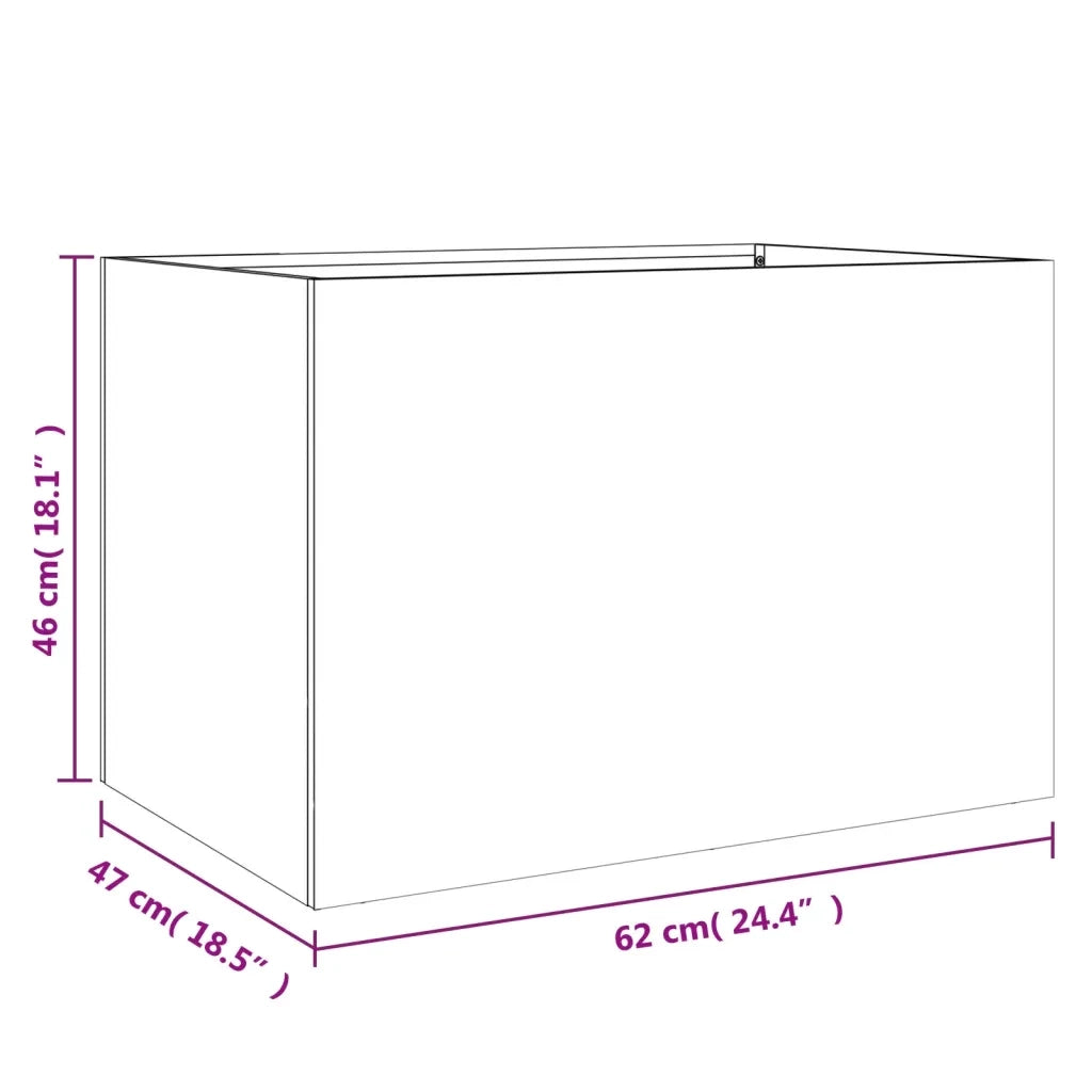 Fioriera | Cassetta per fiori | Vaso Bianca 62x47x46 cm in Acciaio