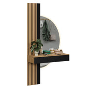 Vicco Tavolo da toeletta Quercia/nero 100 cm con specchio a LED