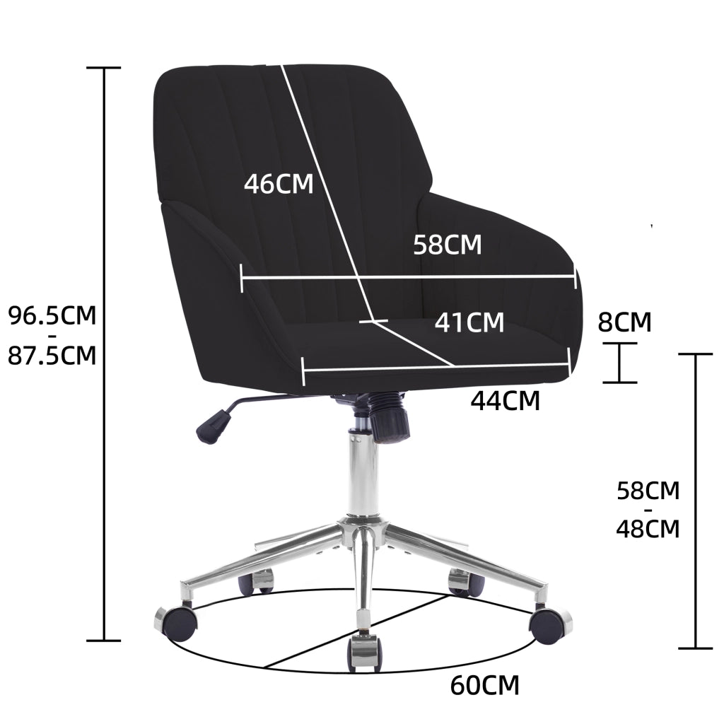 Sedia da Ufficio Ergonomica Girevole con Schienale ¨C MINIMAL ¨C Nero, Regolabile in Altezza