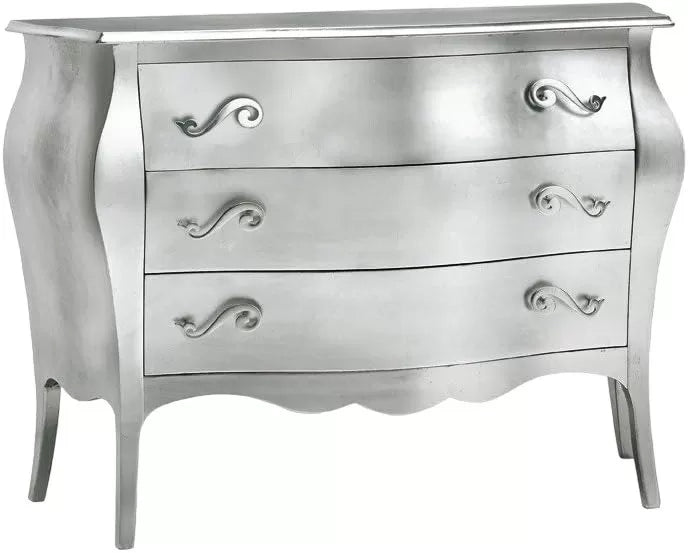Comò 3 cassetti bombato 116*45*85 argento (1914) - Mobili 2G