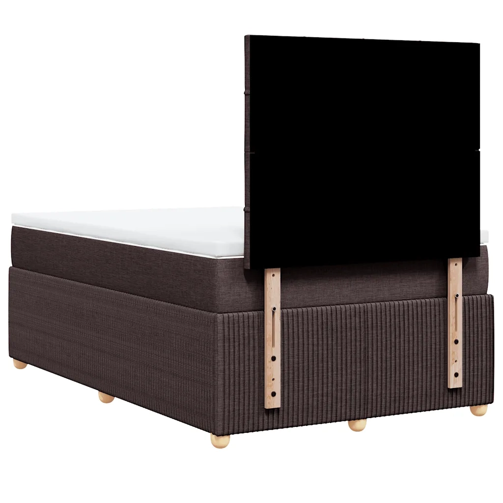vidaXL Giroletto a Molle con Materasso Marrone Scuro 120x190cm Tessuto