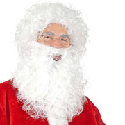 Trade Shop - Barba Con Parrucca Bianca Babbo Natale Per Vestito Santa Claus Taglia Unica -