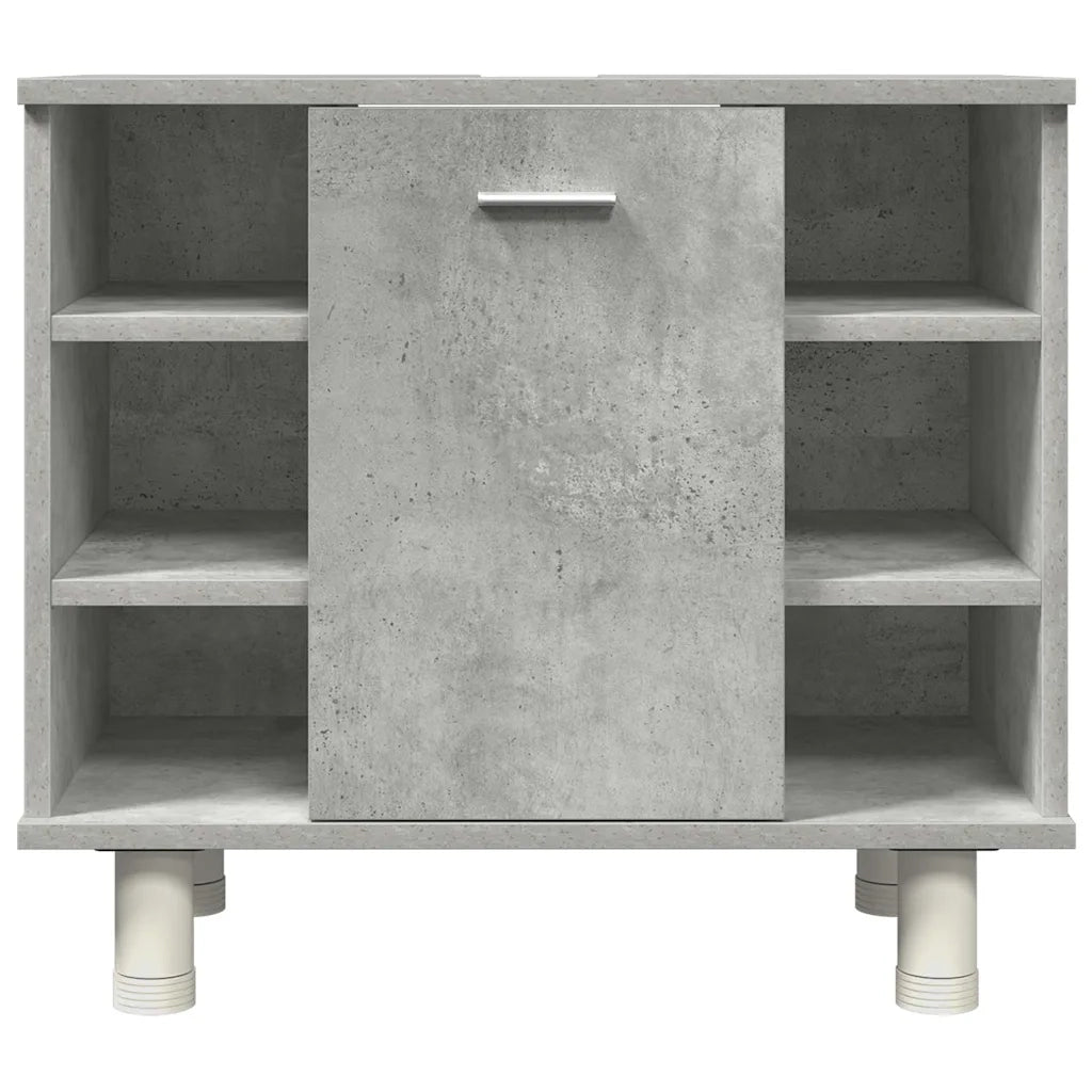 Set Mobili da Bagno 3 pz Grigio Cemento in Legno Multistrato 3324855