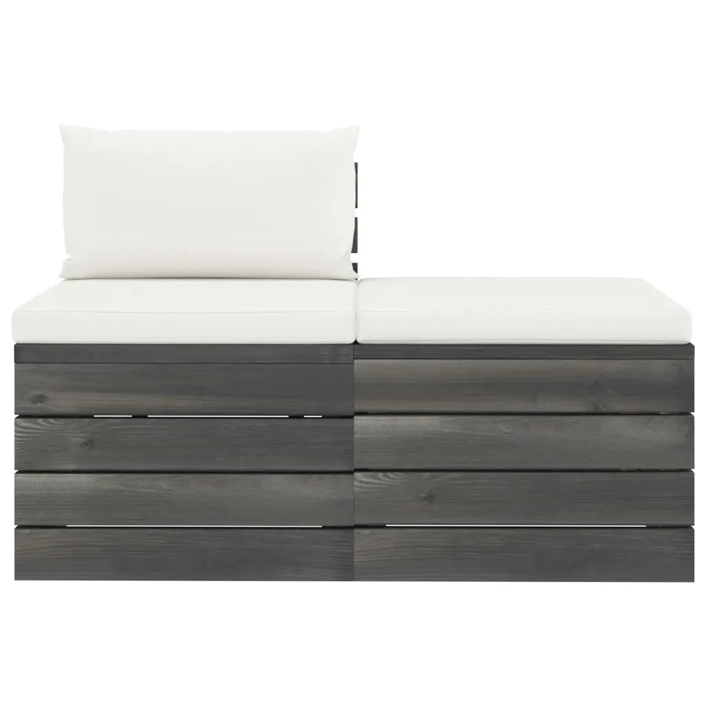 Set Divani da Giardino su Pallet 2 pz con Cuscini Massello Pino 3061673
