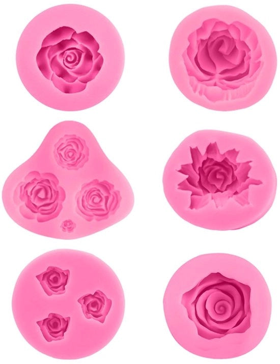 Forme di silicone per la cottura 6 pezzi - 3D forma di fiore - forme per la cottura - forme per cioccolato - forme per candele - materiale di silicone sicuro - rosa - forma per la cottura 

Specifiche tecniche: 
- Materiale: silicone 
- Quantità: 6 pezzi