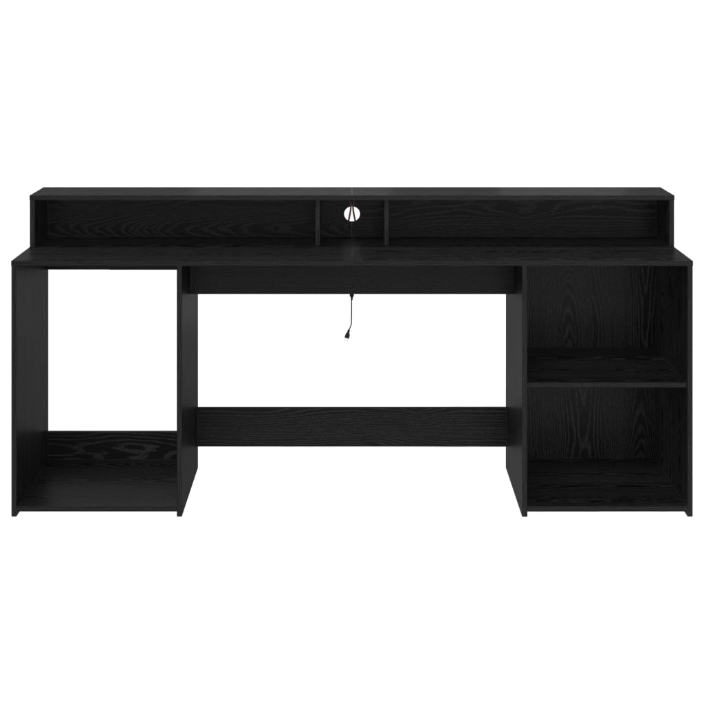Scrivania Rovere Nero 200x55x91 cm Legno ingegnerizzato
