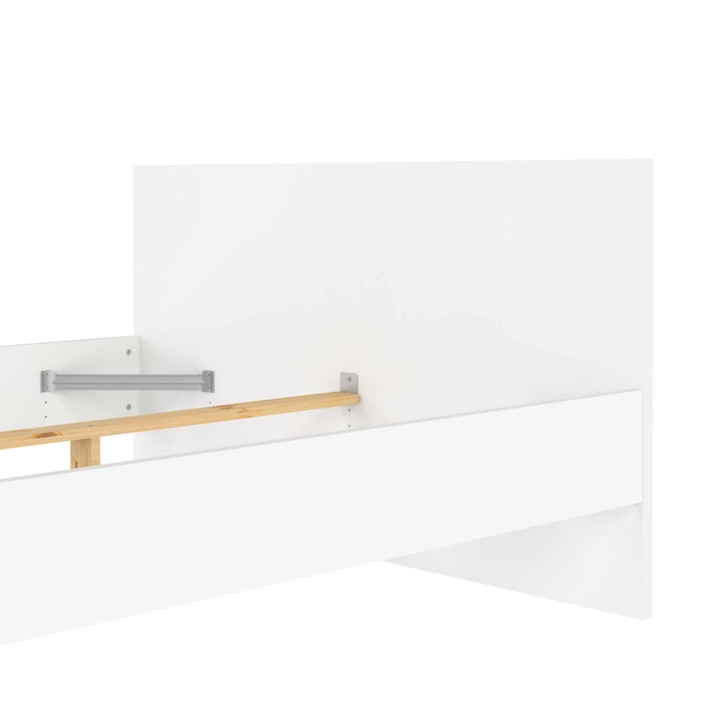 Letto piazza e mezza Gustava, Sommier per camera da letto, Giroletto per stanza, Struttura porta materasso, 197x146 h80 cm, Bianco