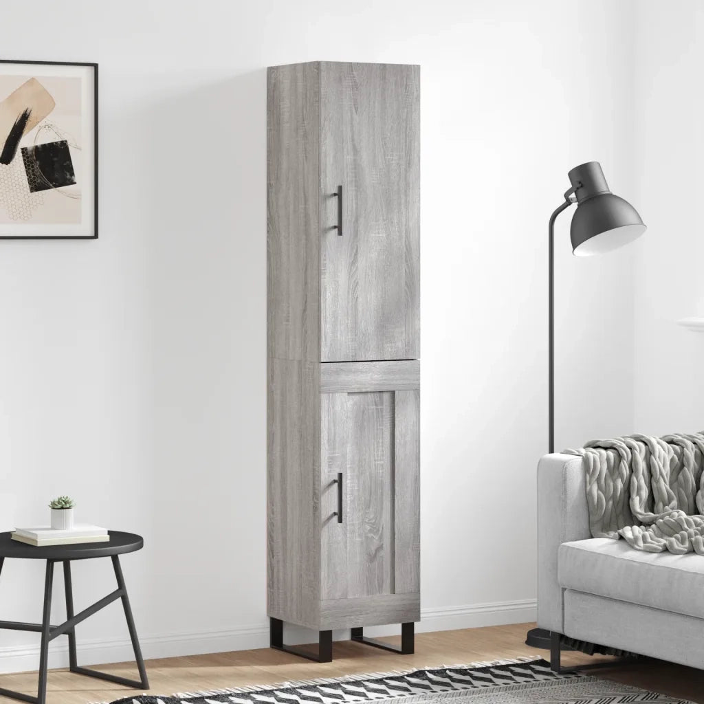 Credenza Grigio Sonoma 34,5x34x180 cm in Legno Multistratocod mxl 126115