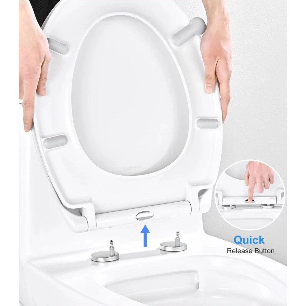 Trade Shop - Copriwater Uf Universale Sedile Wc Water Bagno Forma O Chiusura Ammortizzata Bianco 87644 -