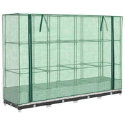 Fioriere | Cassetta per fiori | Letto Rialzato con Copertura Serra Effetto Rattan 160x40x123 cm