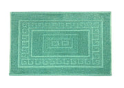 Tappeto Bagno Doccia Spugna Tinta Unita Torino Tappetino Super Assorbente In Cotone Pelo Corto Con Greca - 60x180 - Verde