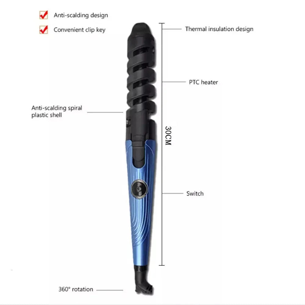 Trade Shop - Set Piastra 3in1 Per Capelli In Nano Titanio Ceramica Con Ferro Arricciacapelli Pettine -