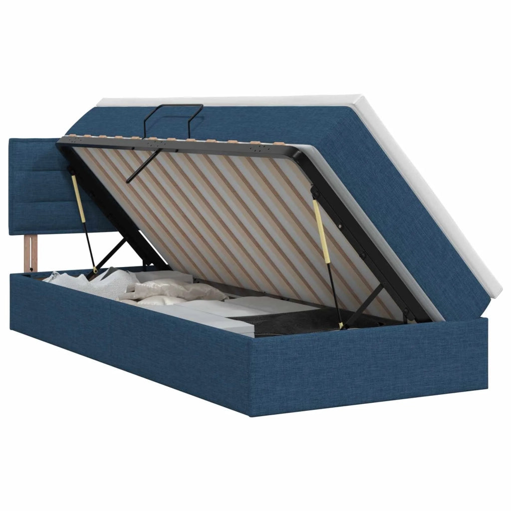 Letto con contenitore e materasso Blu 100 x 200 cm Velluto 3458543