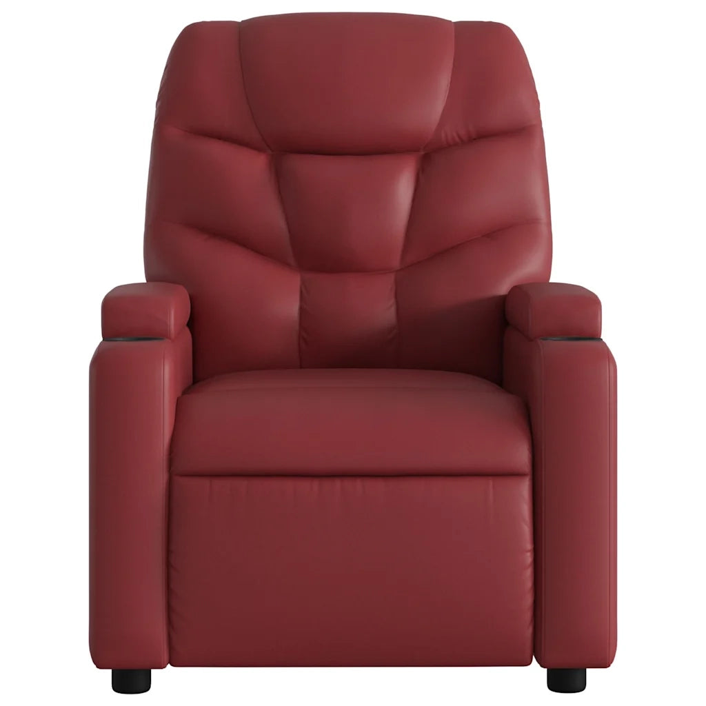 Divano Sedia-Poltrona Reclinabile Rosso Vino in Similpelle 292141