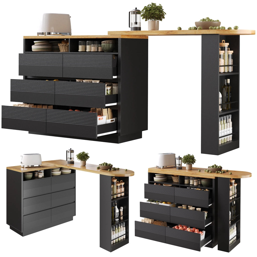 Tavolo Bar Allungabile con Cassetti e Vano Contenitore ¨C Xylo ¨C 137-215x39x102 cm