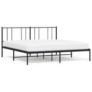 Letto matrimoniale | Letto per adulti | Giroletto con Testiera in Metallo Nero 180x200 cm