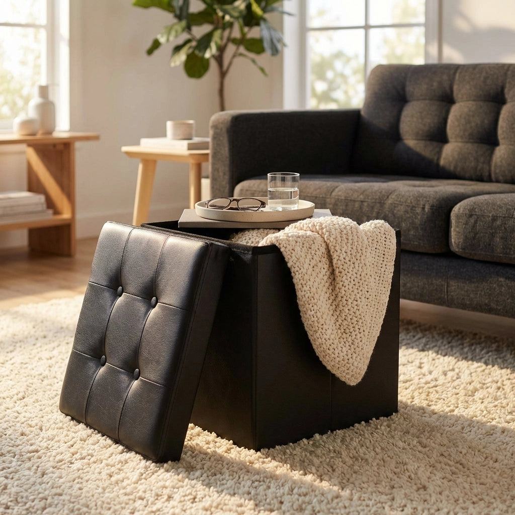 Pouf contenitore in similpelle - MADDOX