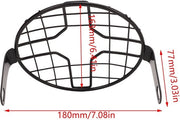 Copertura luce anteriore universale - Protezione luce anteriore motocicletta - Griglia gas luce anteriore - Resistente agli urti - Duraturo - Adatto per luci anteriori da 16,5 cm - Protezione luce anteriore