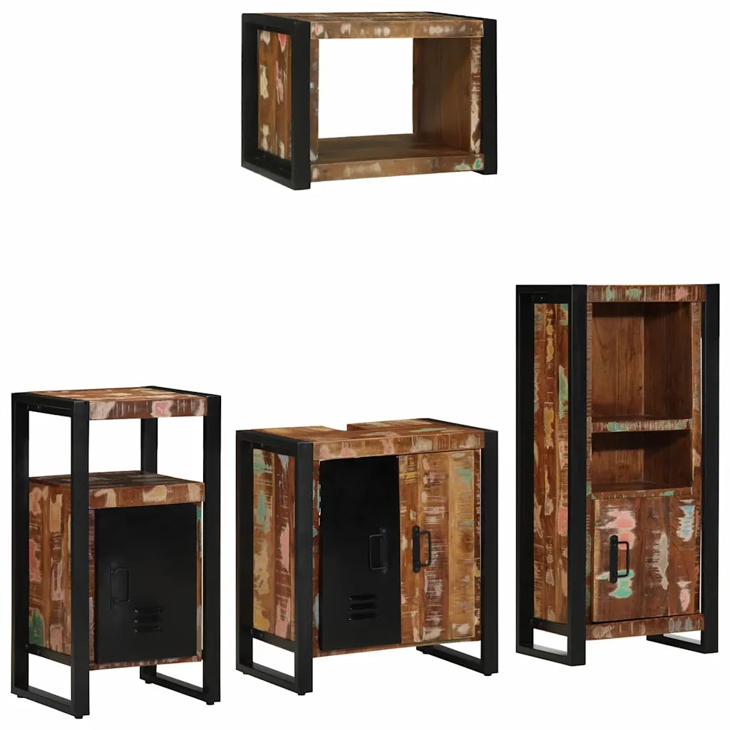 Set di mobili per il bagno 4 pcs Legno Recuperato Massello 3305659