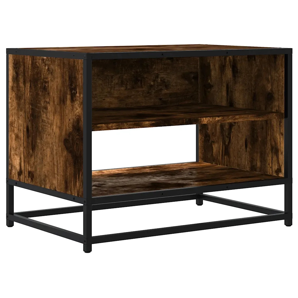 Mobile TV-Credenza per TV-Console TV Rovere Fumo 61x40x46 cm Legno Multistrato e Metallo