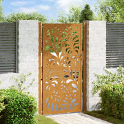 vidaXL Cancello da Giardino 105x205 cm Acciaio Corten Design Ondulato