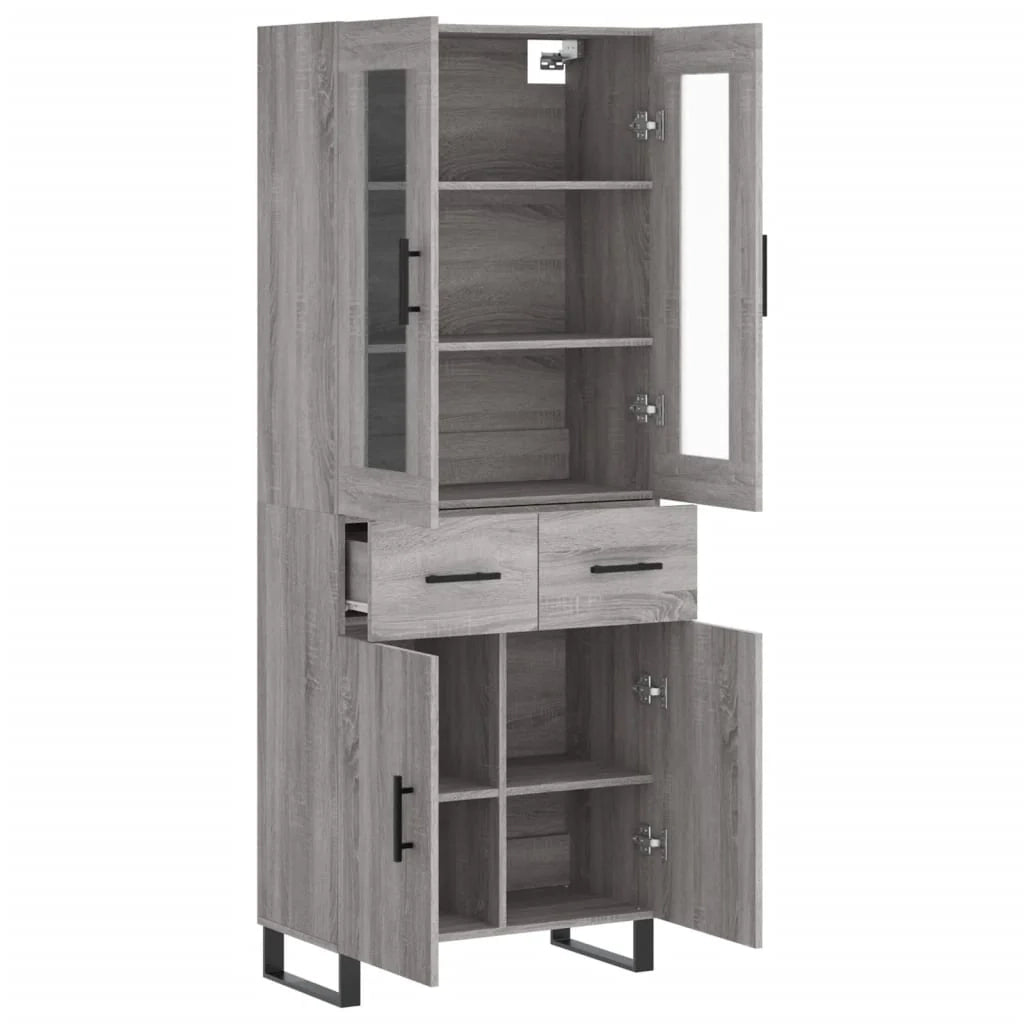 Credenza cassettiera mobile contenitore organizer cucina soggiorno salotto alto sonoma 695 x 34 x 180 cm legno ingegnerizzato grigio 02_0035445