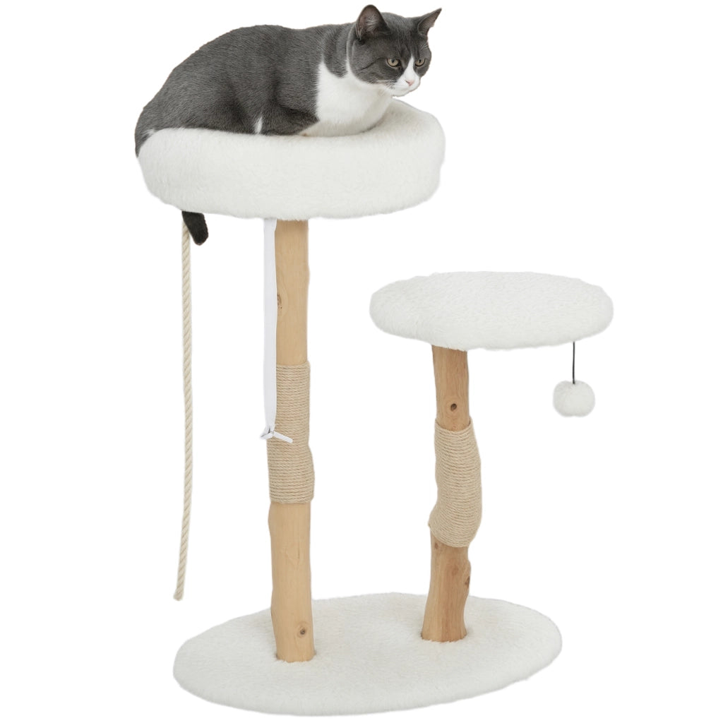 Albero tiragraffi per gatti con letto ¨C zephmum ¨C 58x40x85 cm bianco