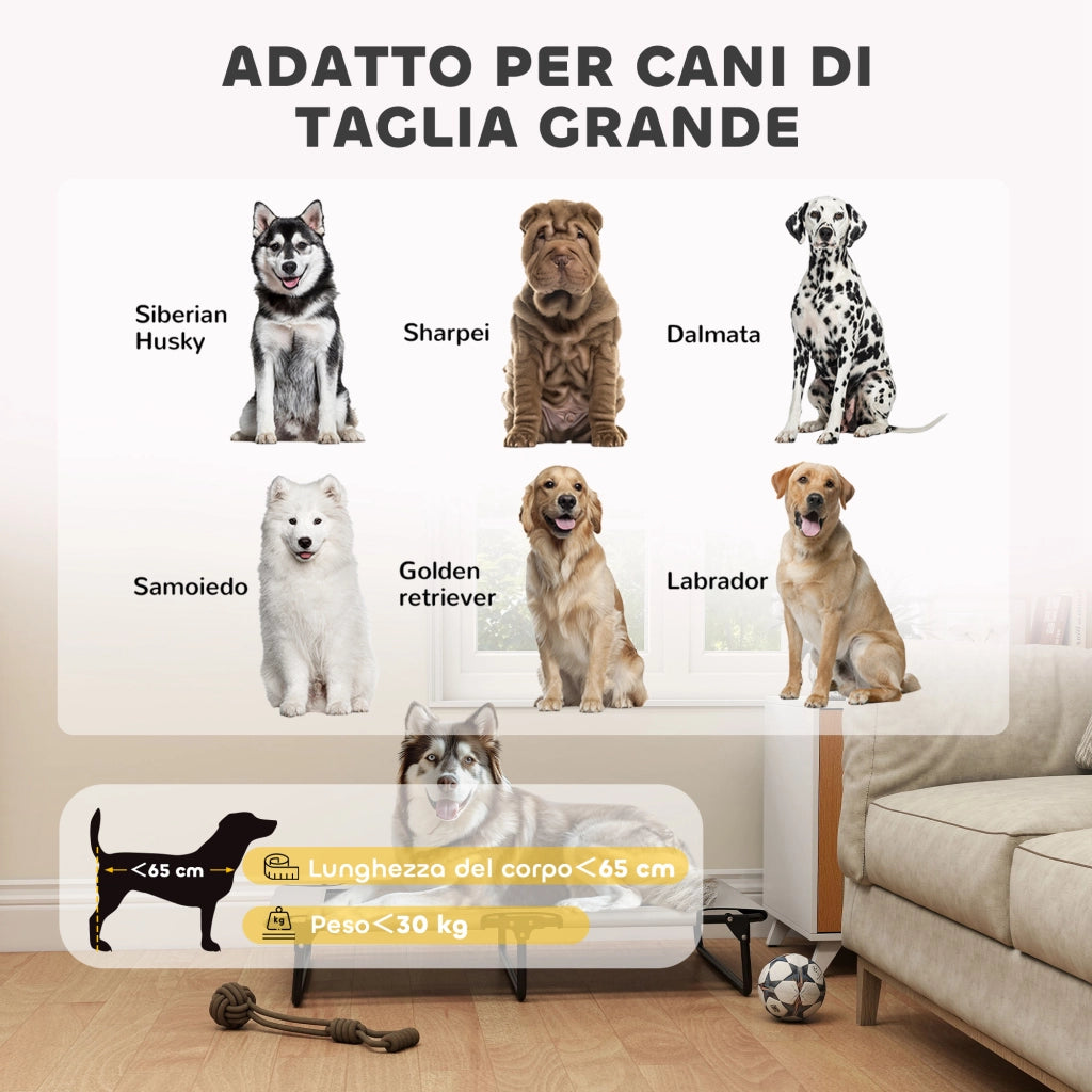 Letto per Cani Pieghevole con Rete ¨C Zephmum ¨C Grigio Chiaro 107x61x20 cm