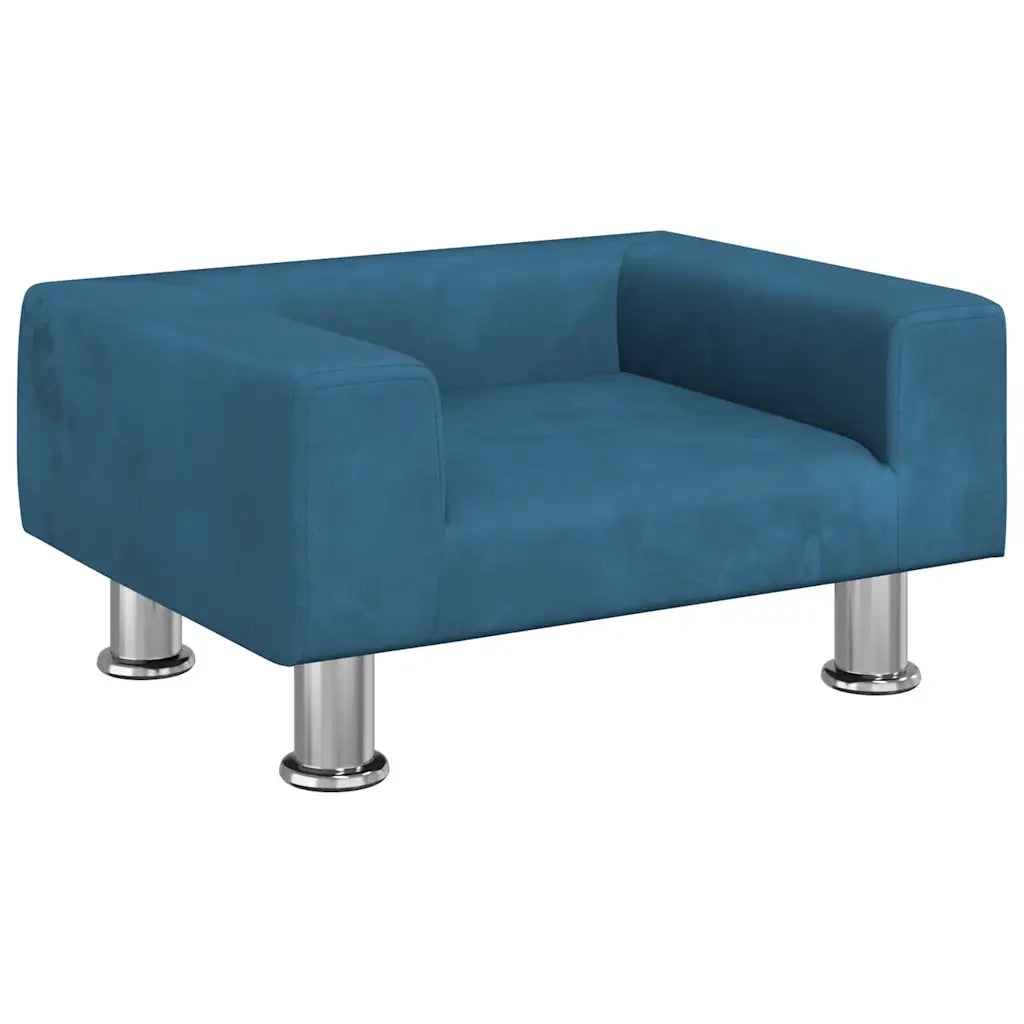 Divano per Bambini-Sofa-Divanetto Blu 50x40x26,5 cm in Velluto