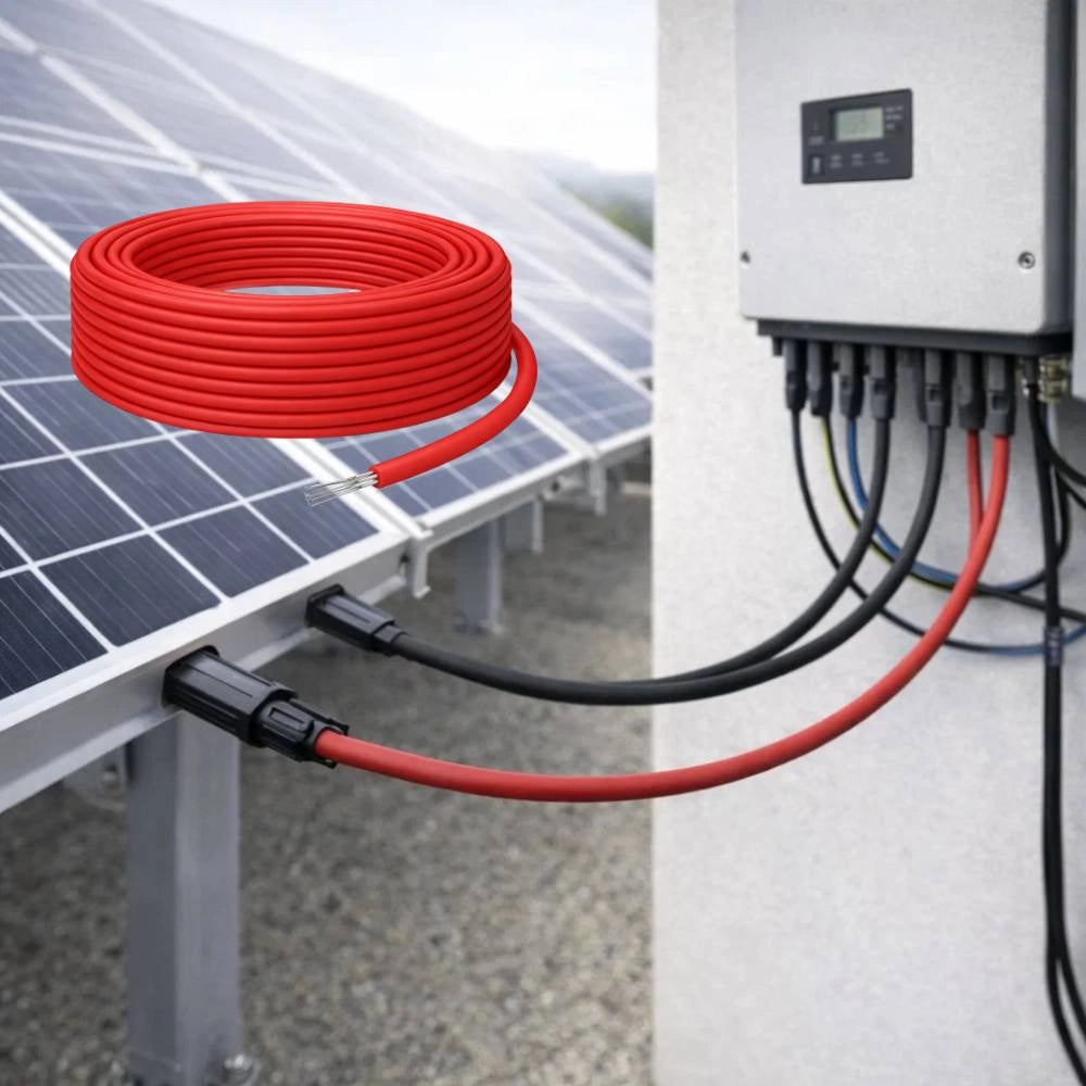 Cavo solare unipolare rosso flessibile 6 mm² per impianti fotovoltaici *** lunghezza metri 100, confezione 1