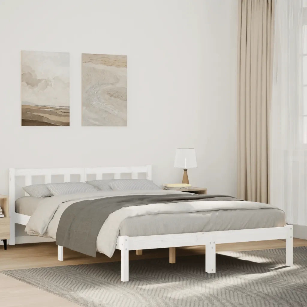 Letto Extra Lungo senza Materasso-Struttura Letto 160x210 cm in Legno di Pino 441784