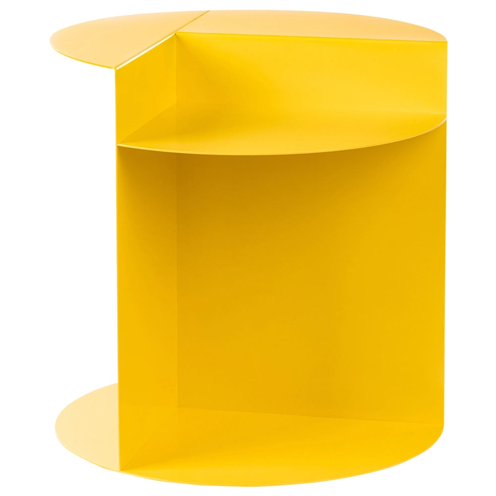 Tavolino basso rotondo in metallo giallo soggiorno elegante