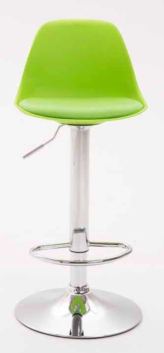 Set 2 sgabelli Kiel in polipropilene e similpelle cromo,verde