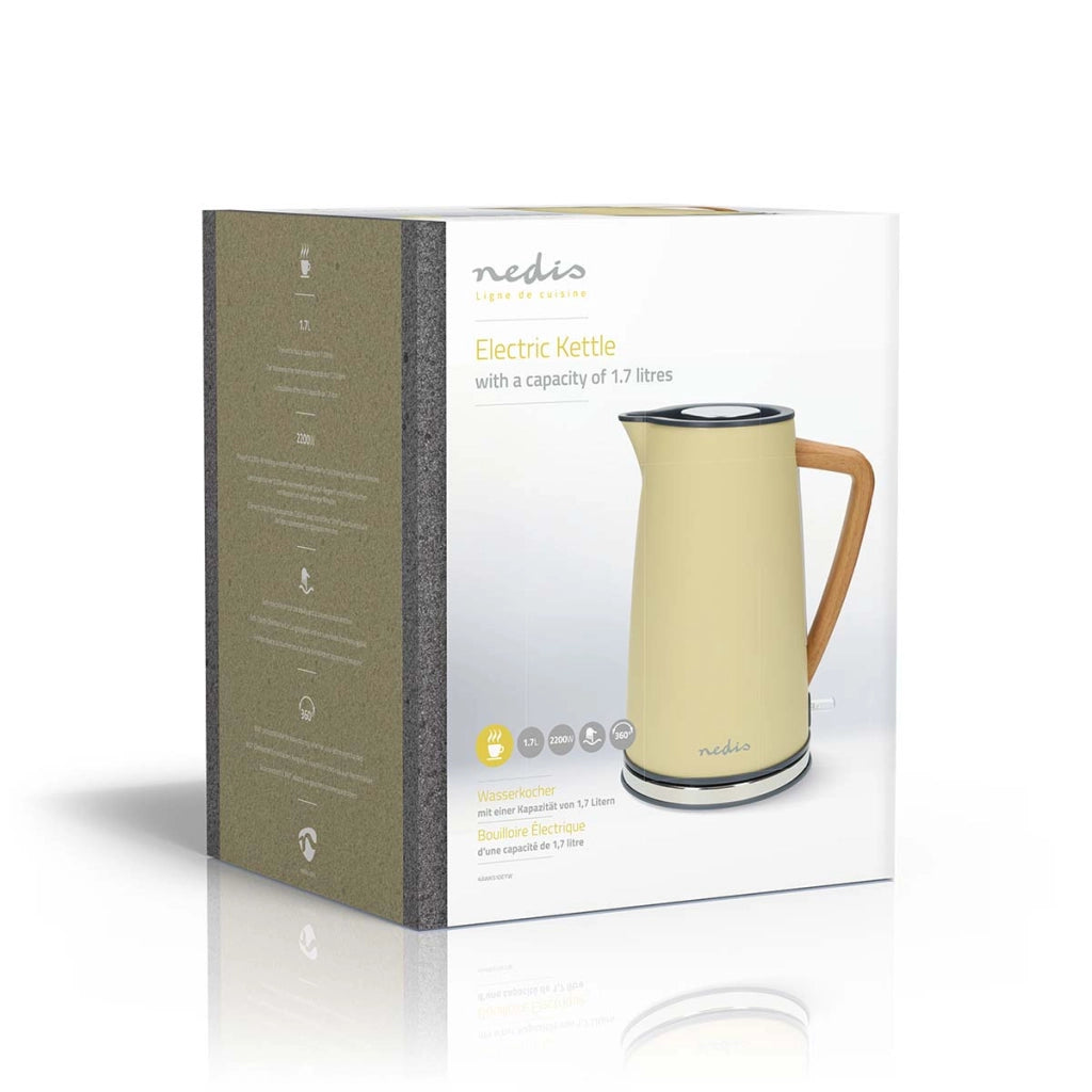 Bollitore elettrico Soft Touch da 1,7 l 2200 W con regolatore Strix Giallo Nedis