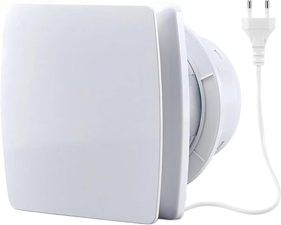 Ventilatore di scarico 120 mm 130 m³/h IPX2 per cucina, bagno, toilette, garage, ufficio e soffitta con valvola di regolazione