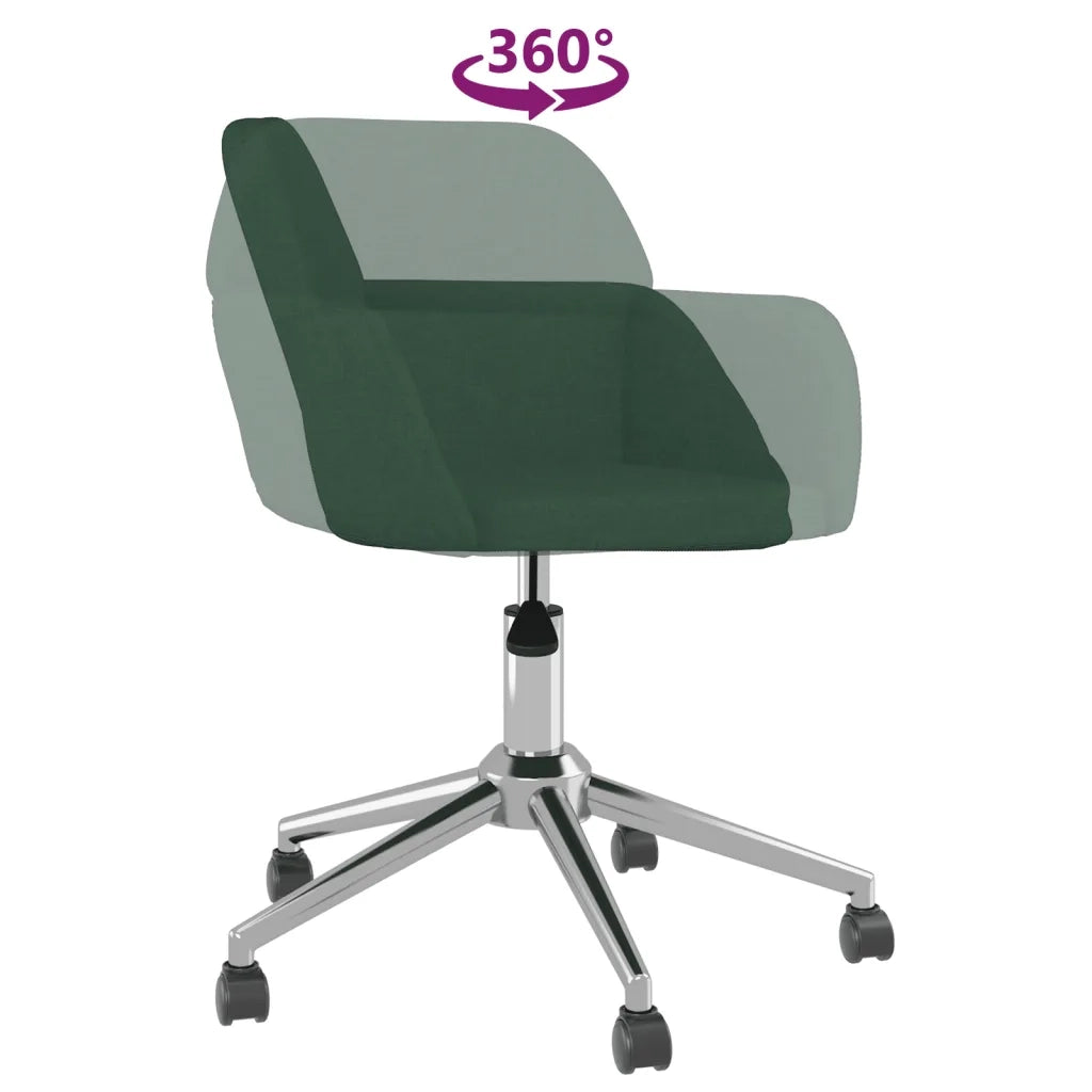 Sedie da Pranzo Girevoli 2 pz Verde Scuro in Tessuto