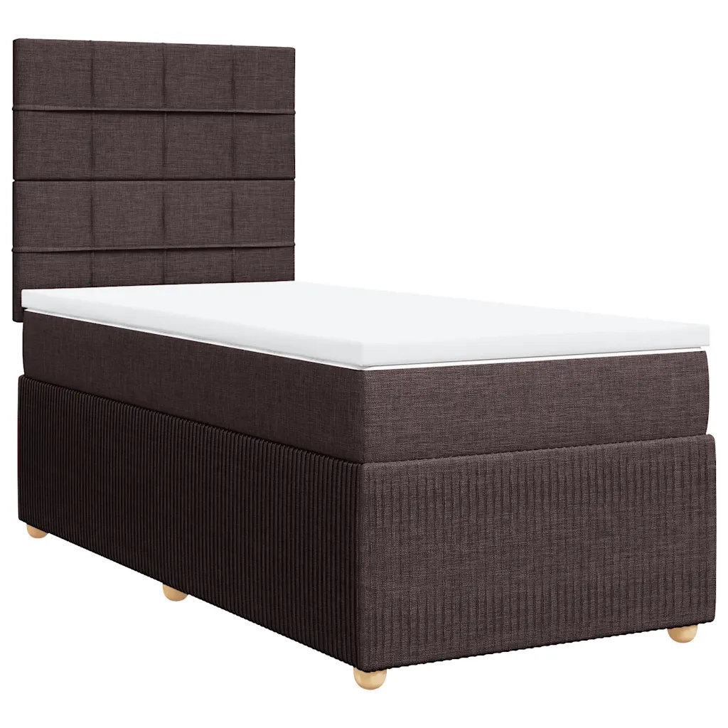 Giroletto a Molle con Materasso Marrone Scuro 80x200 cm Tessuto 3291886
