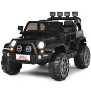 Macchina elettrica cavalcabile 12 V a 2 posti con telecomando, Veicolo a batteria con 3 velocit¨¤ e luci LED Nero-Macchinine giocattoli