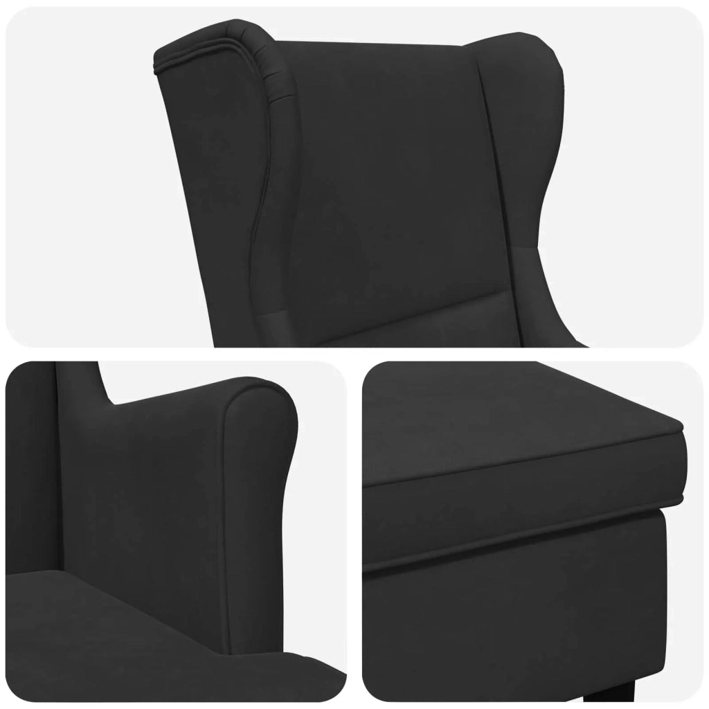 Poltrona con Ottomano 2 pz Nero Velluto 3418819