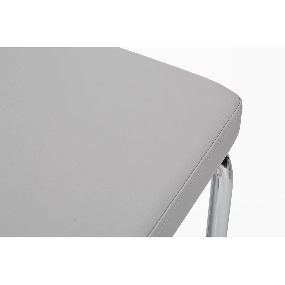Set di 4 Sedie Imbottite in Similpelle con Gambe Cromate - ASHER