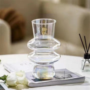 Vasi di vetro per decorazione, 20 cm vasca idroponica, vasi di vetro per fiori, decorativi per arredamento, stile moderno e geometrico per sala da pranzo/riunione di nozze/festa/ufficio (iridescenza)