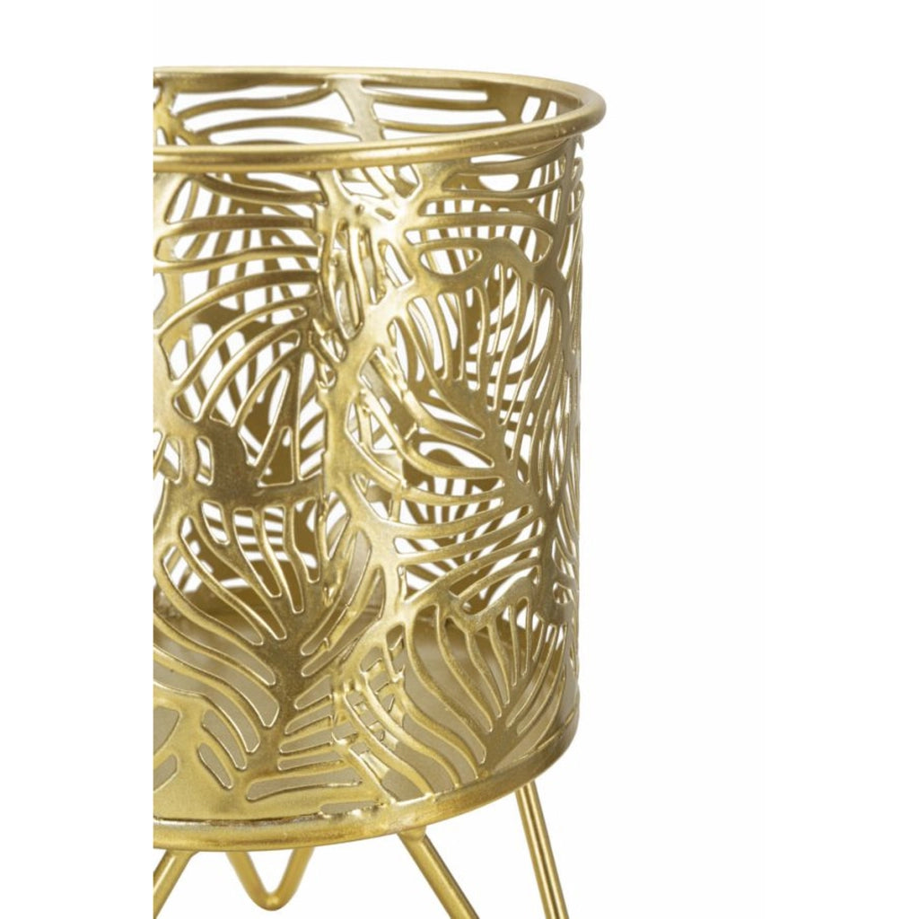 Set di 2 Vasi per Piante VKH414, Oro, Metallo, 16x16x20 cm