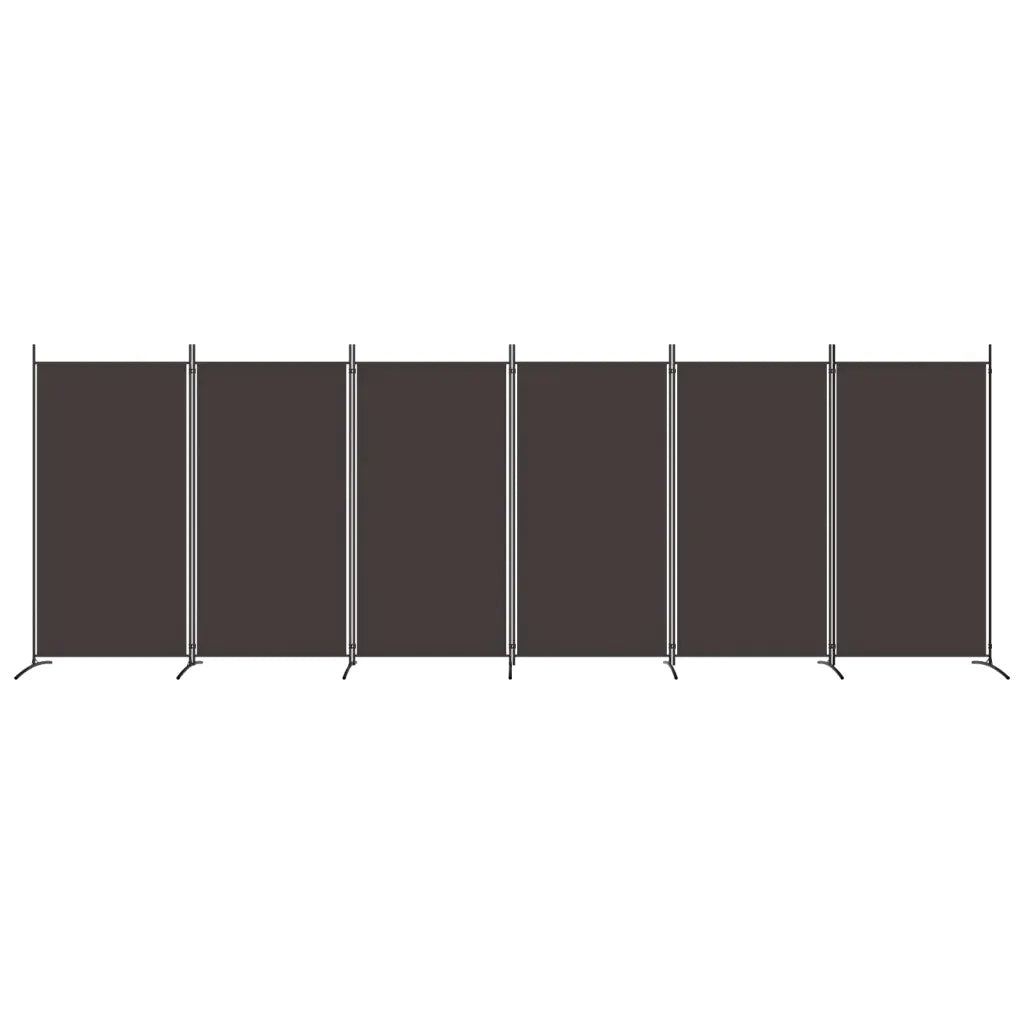 Divisorio a 6 Pannelli Marrone 520x180 cm in Tessuto