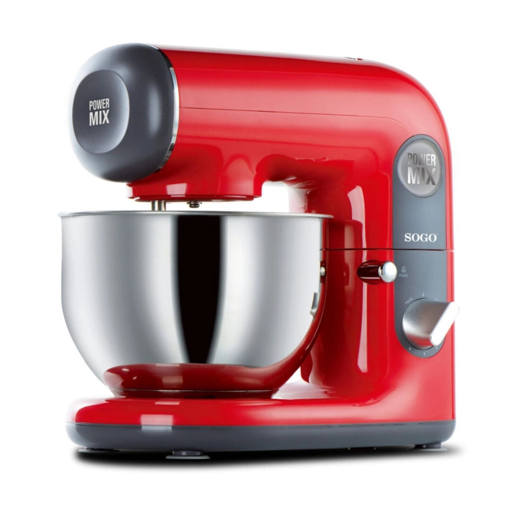 Impastatrice planetaria 1000W con ciotola acciaio inox 5L, 6 velocità turbo, testa inclinabile cucina - SOGO