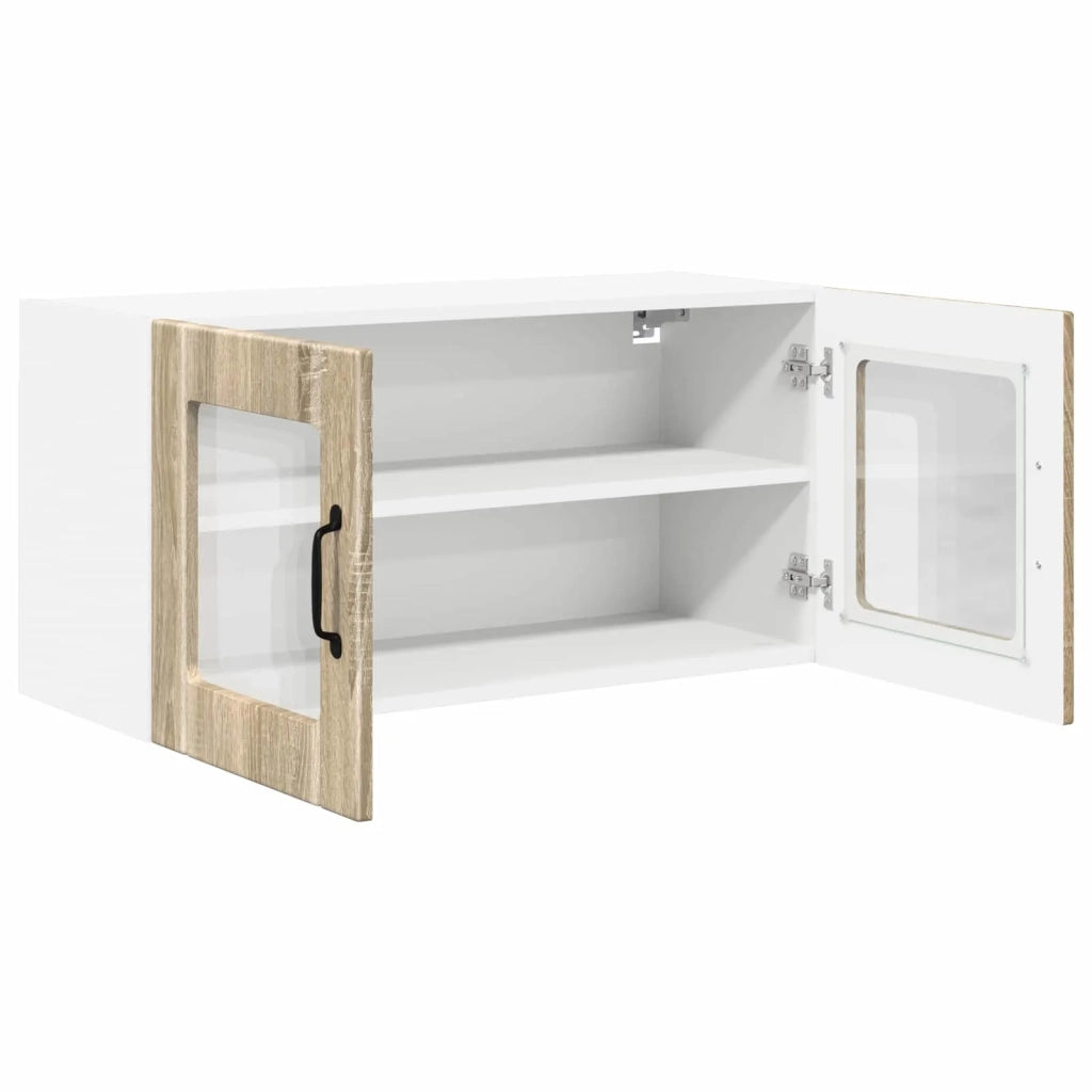 Pensile da cucina | Mobile in vetro da parete PORTO Rovere Sonoma 80 x 31 x 40 cm