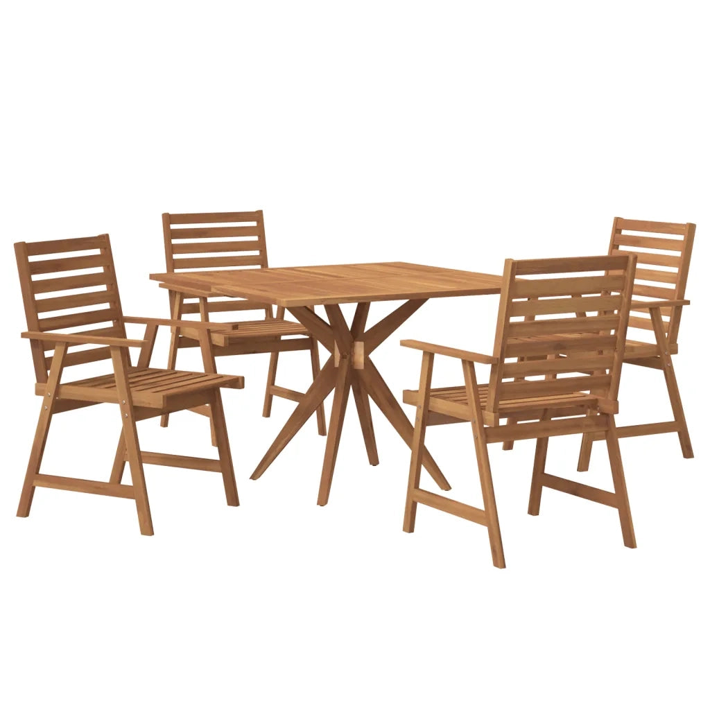 Set da Pranzo per Giardino 5 pz in Legno Massello di Acacia 3283570