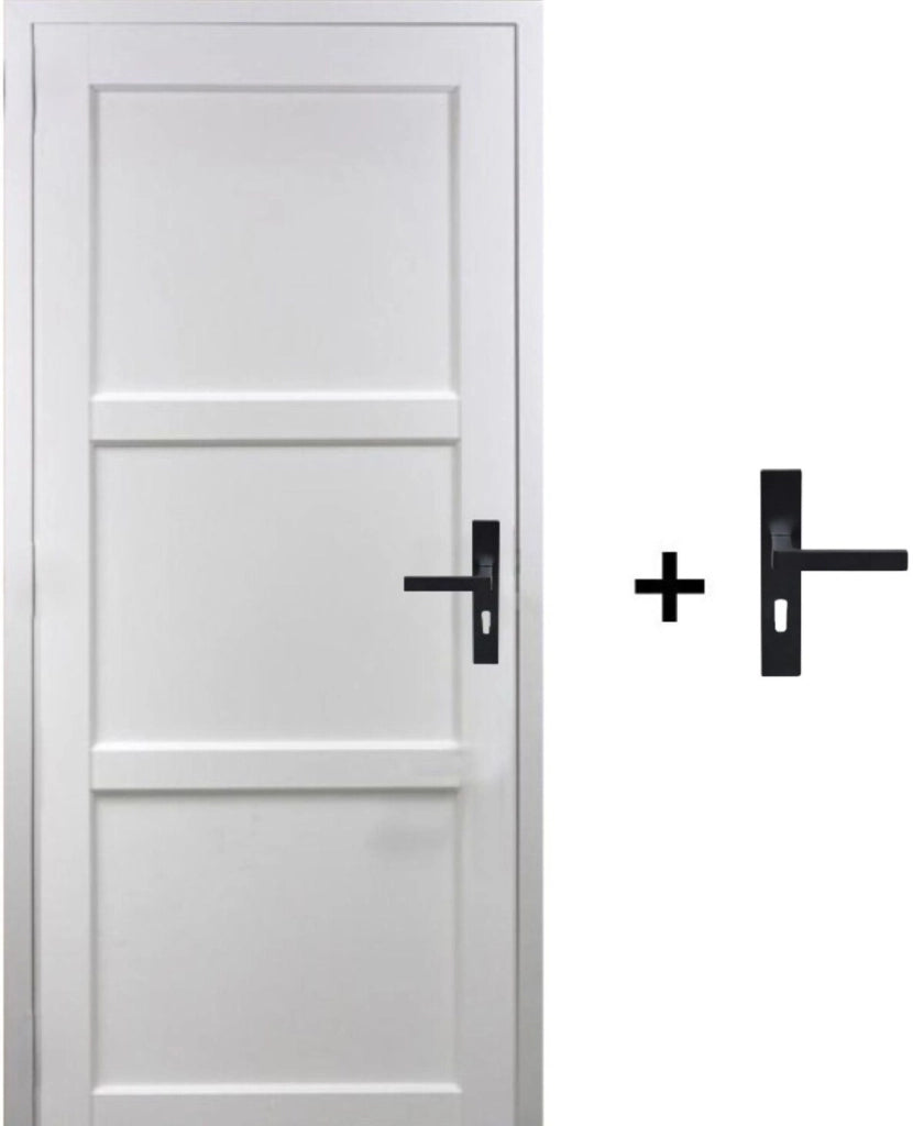 Blocco Porta Korya Bianco 3 Pannelli H204 x L73 Pannello Laterale Sinistro a Spinta + Maniglia